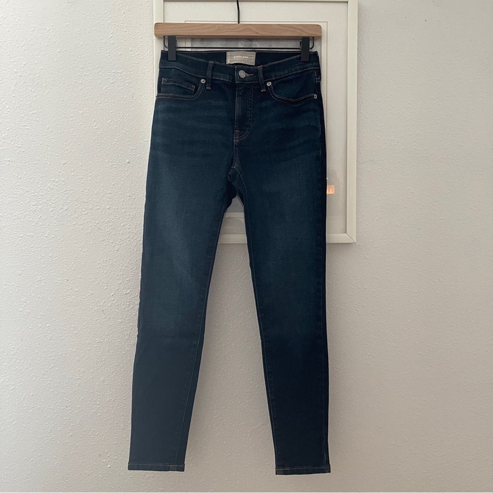 Everlane The Authentic Stretch Mid-Rise Skinny Jeans 25 Ankle Deep Indigo Blue